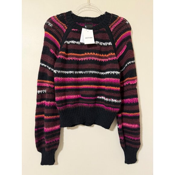 Mother The Bell-Sleeve Jumper Crop in Light Trails NWT Small $325 - Picture 2 of 11